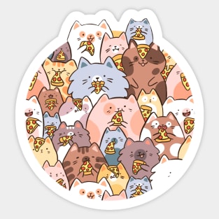 Cats pizza party Sticker